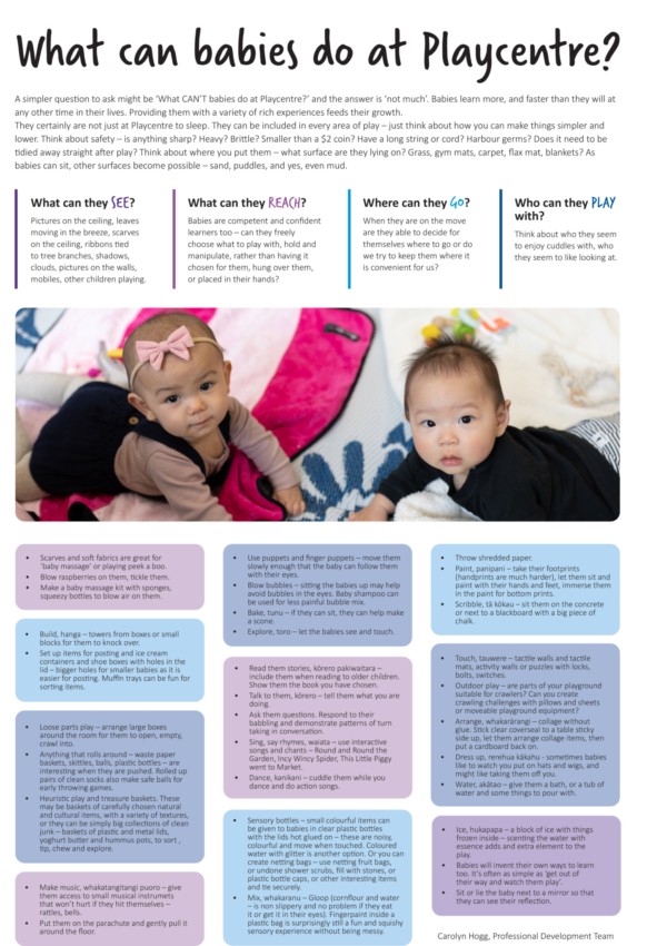 What can babies do at Playcentre? Playcentre