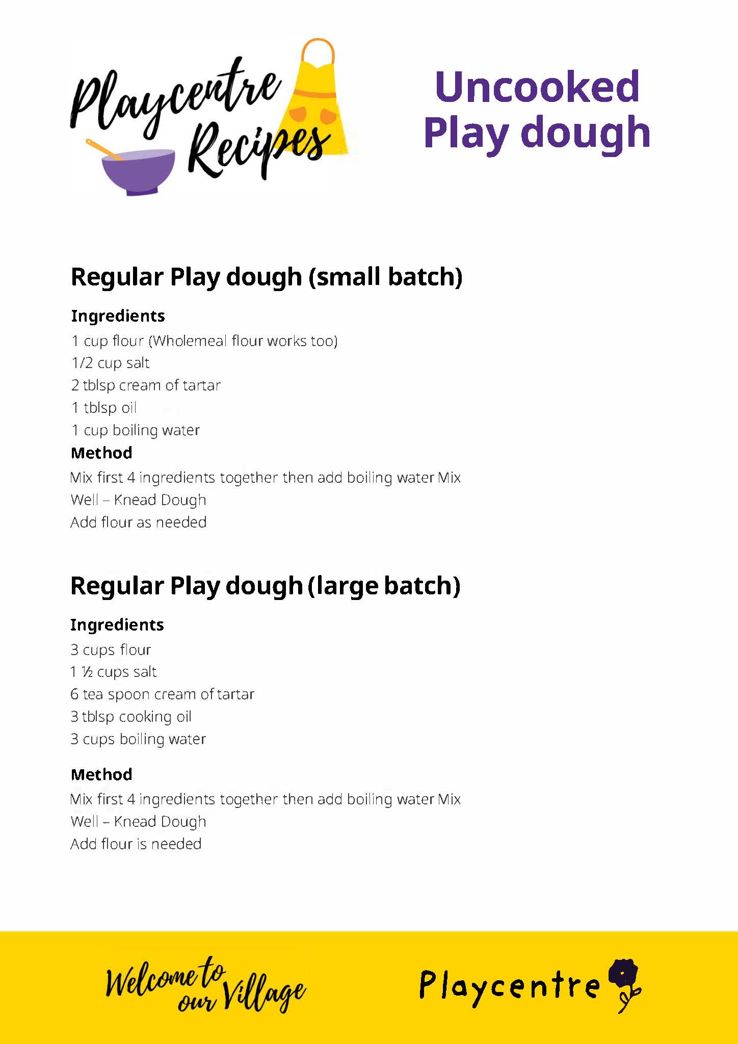 Playdough Recipe 